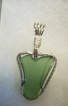 Load image into Gallery viewer, Custom Wire Wrapped Sea Glass Heart Necklace/Pendant in Sterling Silver