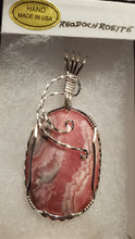 Load image into Gallery viewer, Custom Wire Wrapped Rhodochrosite Necklace/Pendant Sterling Silver