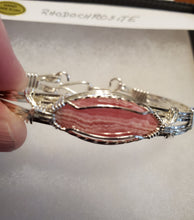 Load image into Gallery viewer, Custom Wire Wrapped Rhodochrosite Bracelet Sterling Silver Wire Size 6 1/2