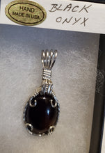 Load image into Gallery viewer, Custom Wire Wrapped Black Onyx Necklace/Pendant Sterling Silver