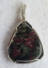 Load image into Gallery viewer, Custom Wire Wrapped Eudialyte Necklace/Pendant in Sterling Silver