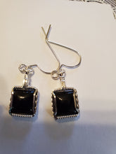 Load image into Gallery viewer, Custom Wire Wrapped Black Onyx Sterling Silver Earrings