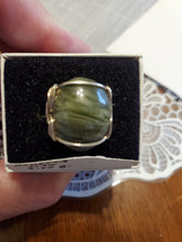 Load image into Gallery viewer, Custom wire wrapped Rebecca Iron Ore Slag Sterling Silver Ring 8 1/2