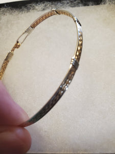 Custom Wire Wrapped 14kgf & Sterling Silver Bracelet Size 7 1/4