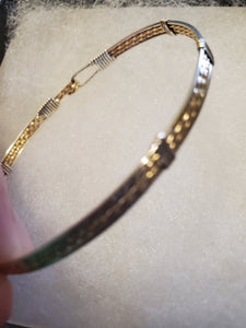 Custom Wire Wrapped 14kgf & Sterling Silver Bracelet Size 7 1/4