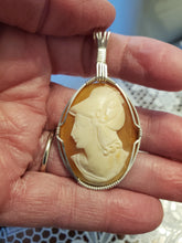 Load image into Gallery viewer, Custom Wire Wrapped Vintage Cameo Necklace/Pendant Sterling Silver