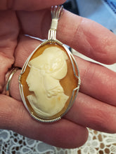 Load image into Gallery viewer, Custom Wire Wrapped Vintage Cameo Necklace/Pendant Sterling Silver