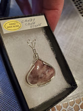 Load image into Gallery viewer, Custom Wire Wrapped Candy Cane Stone Necklace/Pendant Sterling Silver