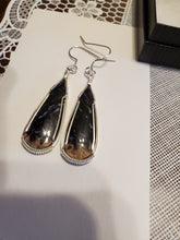 Load image into Gallery viewer, Custom Wire Wrapped Petrified Palm Wood Earrings Sterling Silver