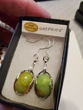 Load image into Gallery viewer, Custom Wire Wrapped Gaspeite Earrings Sterling Silver