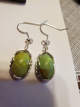 Load image into Gallery viewer, Custom Wire Wrapped Gaspeite Earrings Sterling Silver