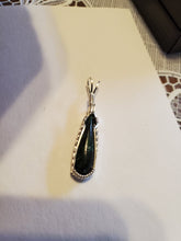 Load image into Gallery viewer, Custom Wire Wrapped Maw Sit Sit Jade Necklace/Pendant Sterling Silver