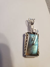 Load image into Gallery viewer, Custom Wire Wrapped Labradorite Necklace/Pendant in Sterling Silver