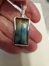 Load image into Gallery viewer, Custom Wire Wrapped Labradorite Necklace/Pendant in Sterling Silver