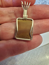 Load image into Gallery viewer, Custom Wire Wrapped unpolished Hokie Stone from Virginia Tech Quarries  Necklace/Pendant Sterling Silver