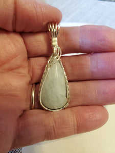 Custom Wire Wrapped Aquamarine Necklace/Pendant Sterling Silver