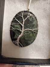 Load image into Gallery viewer, Custom Wire Wrapped Jade Tree Of Life Necklace/Pendant in Sterling Silver