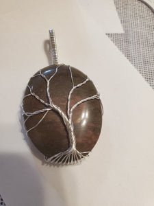 Custom Wire Wrapped Rock Collected From Nancy Hanks Birthplace Tree of Life Necklace/Pendant Sterling Silver