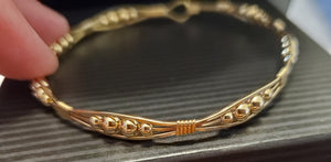 Custom Wire Wrapped 14kgf Bracelet with 14kgf beads 8 1/4