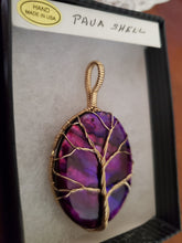 Load image into Gallery viewer, Custom Wire Wrapped Purple Paua Shell Necklace/Pendant 14Kgf