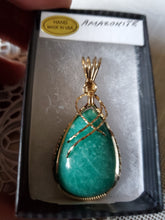 Load image into Gallery viewer, Custom Wire Wrapped Amazonite Virginia Gemstone Necklace/Pendant 14Kgf