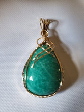 Load image into Gallery viewer, Custom Wire Wrapped Amazonite Virginia Gemstone Necklace/Pendant 14Kgf