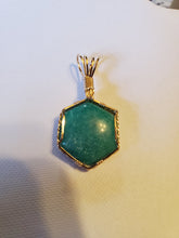 Load image into Gallery viewer, Custom Wire Wrapped Amazonite AAA+ Quality Virginia Gemstone Necklace/Pendant 14kgf
