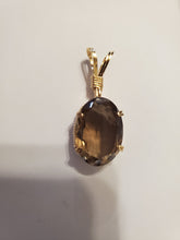 Load image into Gallery viewer, Custom Wire Wrapped Faceted Smokey Quartz Necklace/Pendant 14KGF