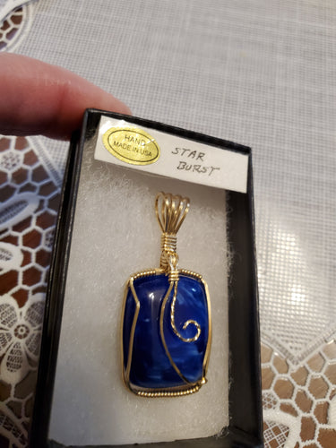 Custom Wire Wrapped Star Burst Necklace/Pendant 14Kgf