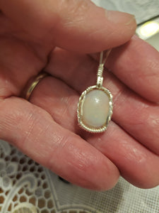 Custom Wire Wrapped Ethiopian Opal Necklace/Pendant Sterling Silver