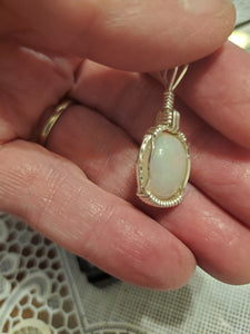 Custom Wire Wrapped Ethiopian Opal Necklace/Pendant Sterling Silver