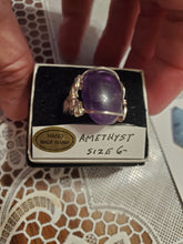 Load image into Gallery viewer, Custom wire wrapped Amethyst Ring Size 6 1/2  Sterling Silver