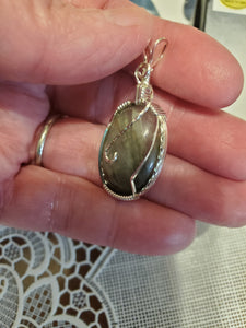 Custom Wire Wrapped Actenolite Necklace/Pendant Sterling Silver