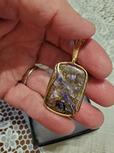 Load image into Gallery viewer, Custom Wire Wrapped Charoite/Copper Necklace/Pendant 14Kgf