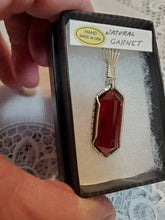 Load image into Gallery viewer, Custom Wire Wrapped Natural Faceted Garnet Necklace/Pendant Sterling Silver