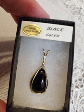 Load image into Gallery viewer, Custom Wire Wrapped Black Onyx 14Kgf Necklace/Pendant