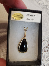 Load image into Gallery viewer, Custom Wire Wrapped Black Onyx 14Kgf Necklace/Pendant