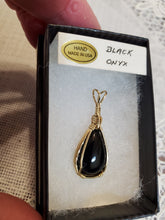 Load image into Gallery viewer, Custom Wire Wrapped Black Onyx 14Kgf Necklace/Pendant