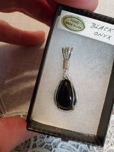 Load image into Gallery viewer, Custom Wire Wrapped Black Onyx Necklace/Pendant Sterling Silver