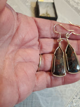 Load image into Gallery viewer, Custom Wire Wrapped Apache Chrysocolla Earrings Sterling Silver