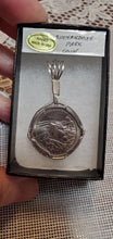 Load image into Gallery viewer, Custom Cut Wire Wrapped Shenandoah National Park Coin Necklace/Pendant Sterling Silver