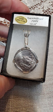 Load image into Gallery viewer, Custom Cut Wire Wrapped Shenandoah National Park Coin Necklace/Pendant Sterling Silver