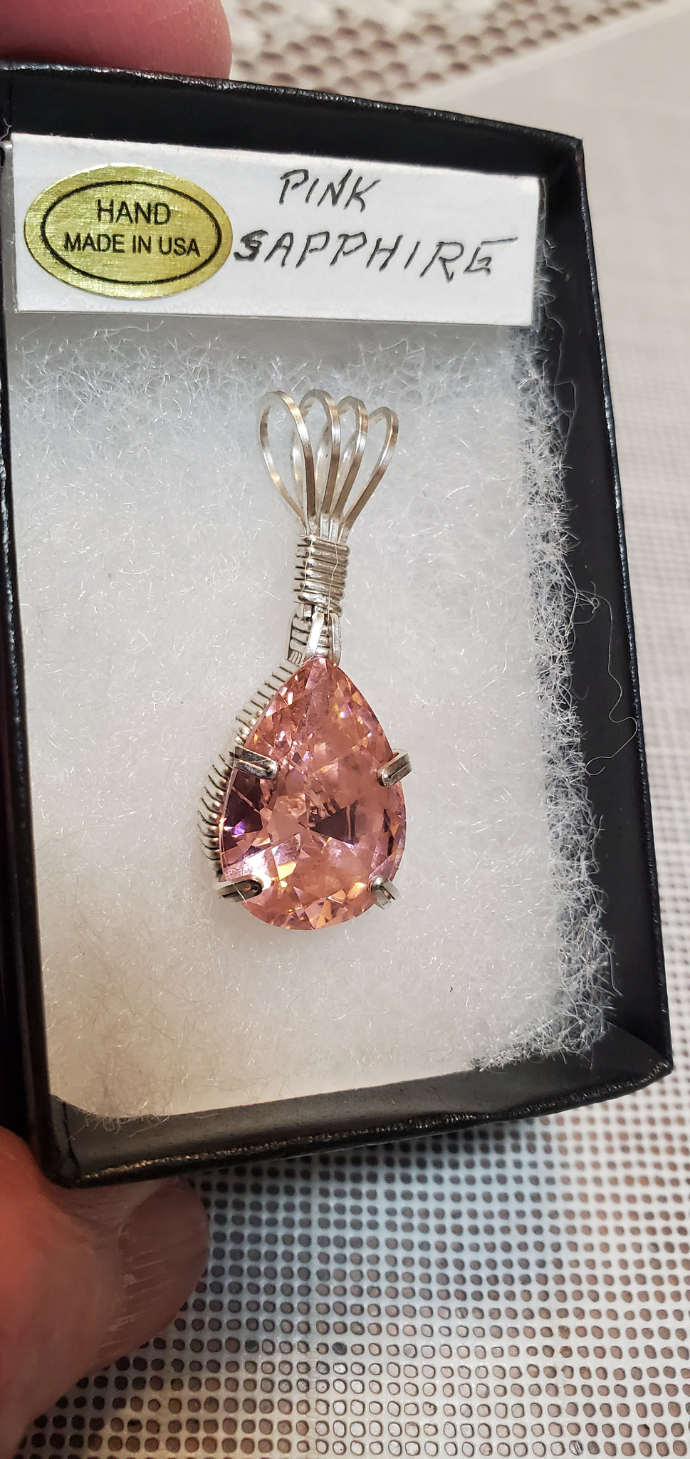 Sterling Silver Pink Sapphire Pendant