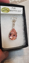 Load image into Gallery viewer, Custom Wire Wrapped Faceted Pink Sapphire Necklace/Pendant 18.5 ct Sterling Silver