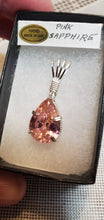 Load image into Gallery viewer, Custom Wire Wrapped Faceted Pink Sapphire Necklace/Pendant 18.5 ct Sterling Silver