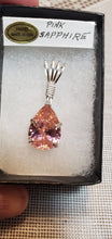 Load image into Gallery viewer, Custom Wire Wrapped Faceted Pink Sapphire Necklace/Pendant 18.5 ct Sterling Silver