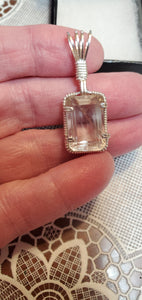 Custom Wire Wrapped Faceted Rutilated Quartz Necklace/Pendant Sterling Silver