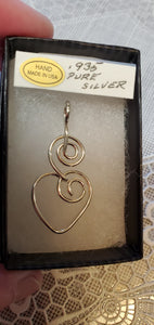 Custom Wire Wrapped Pure Sterling Silver Heart Necklace/Pendant