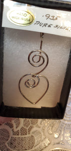 Custom Wire Wrapped Pure Silver Heart Necklace/Pendant