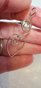 Custom Wire Wrapped Pure Silver Heart Necklace/Pendant